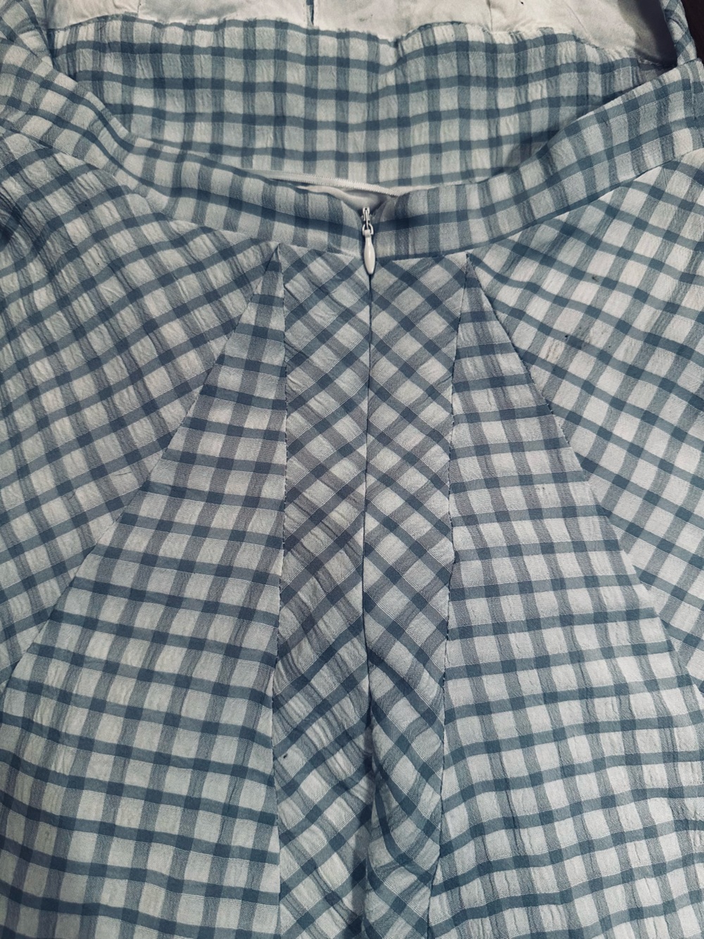 Light Blue Gingham Halter Sundress - Picture 4 of 4